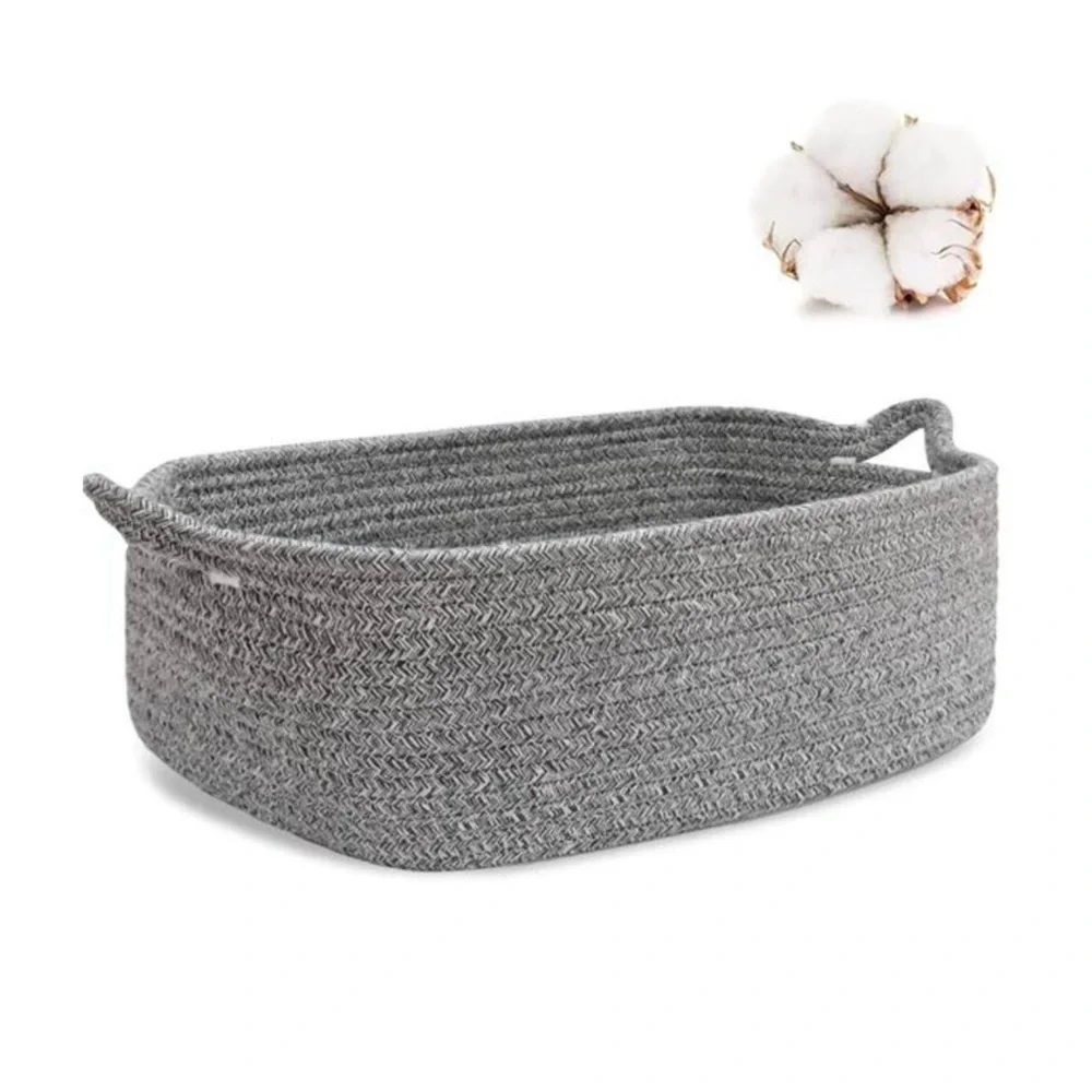 Woven Cotton Rope Storage Basket - Set of 2